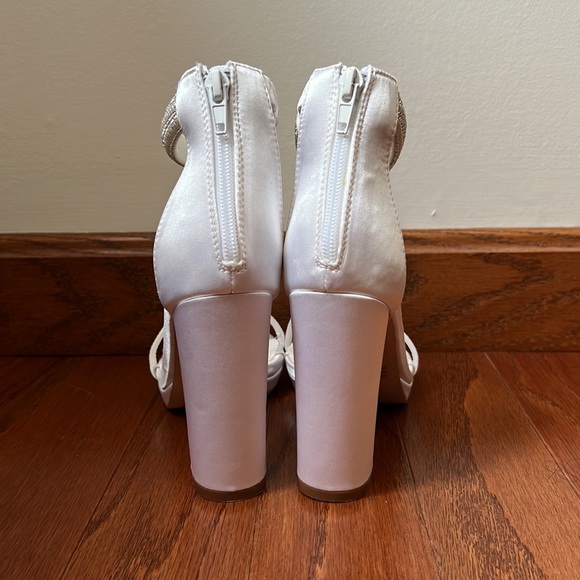 White Satin Heels - Picture 2 of 5